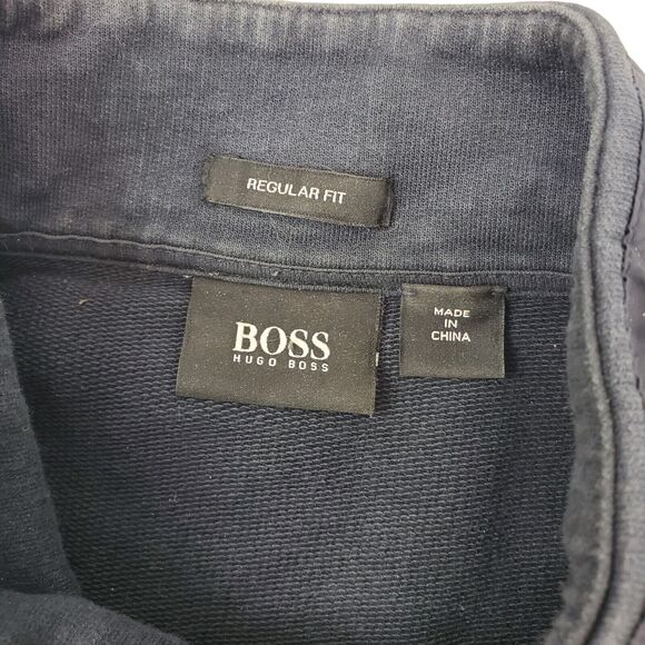 BOSS Hugo Boss Jacket Mens XL Black Regular Fit Fleece Full Zip Designer Casual - Picture 8 of 8